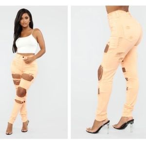 Peach Skinny Jeans